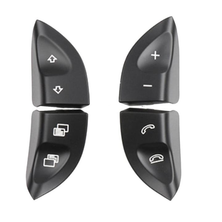 Buton de volan stanga/dreapta pentru S-Class W220 1998-2005 si W215 1999-2006, set 4 bucati, negru, material ABS