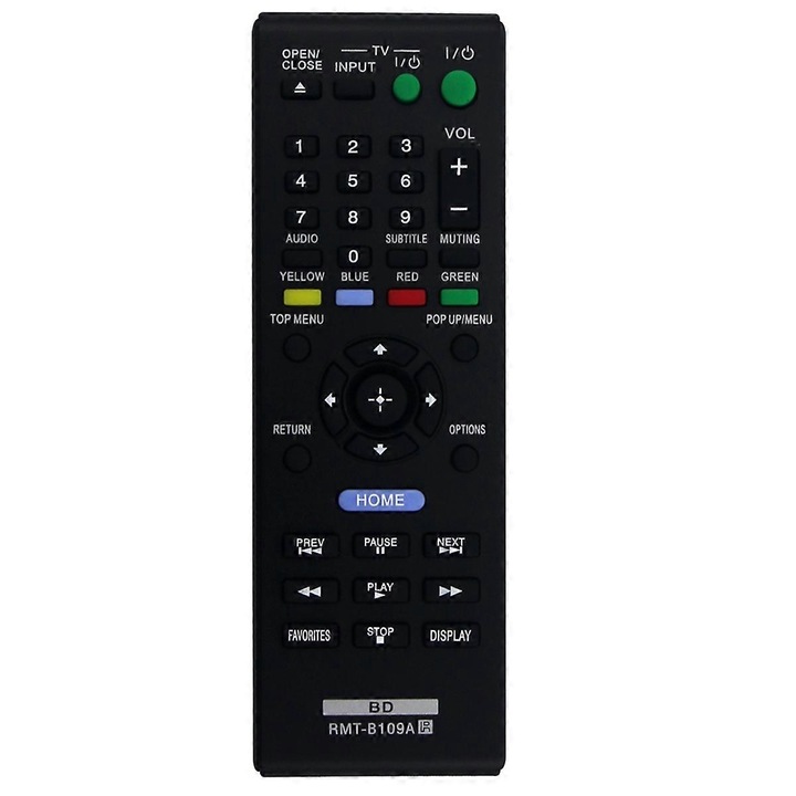 Telecomanda RMT-B109A pentru player DVD, neagra, 2 baterii AA necesare