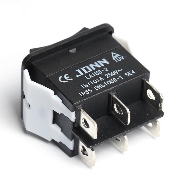 Mikro elektromos kapcsoló, JDNN, LA158-2 modell, 10A, 250V, vízálló, fekete