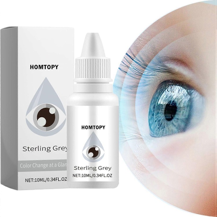 Picaturi pentru Schimbarea Culorii Ochilor, 10ml, gri deschis, Homtopy