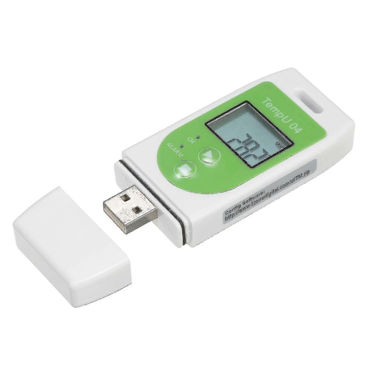 Termometru digital, 32.000 inregistrari, reutilizabil, USB, 83x36x14mm, -30~60°C