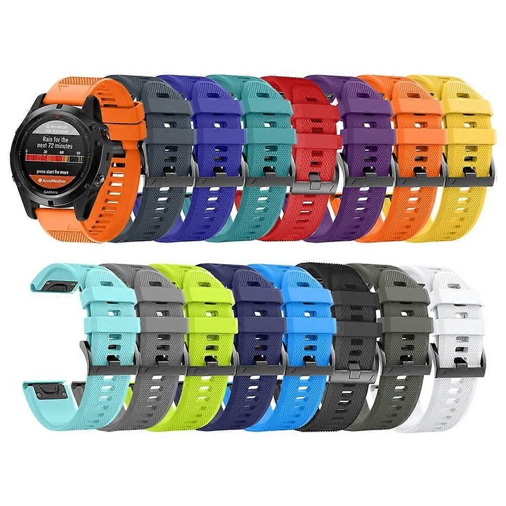 Bratara din silicon galben pentru Garmin Instinct 2, 22mm, set accesorii smartwatch