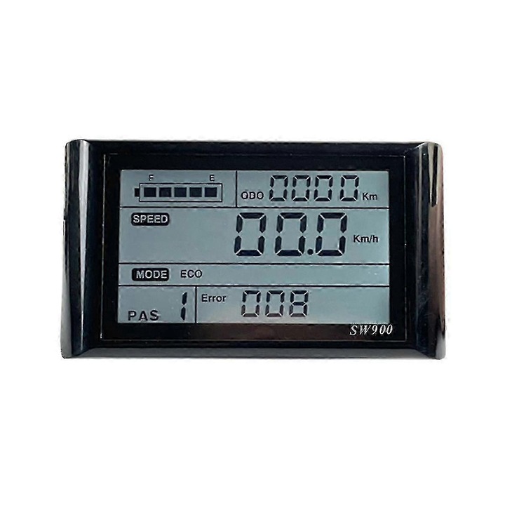 LCD дисплей за електрически велосипед, 24-72V, управление/настройка, водоустойчив, черен