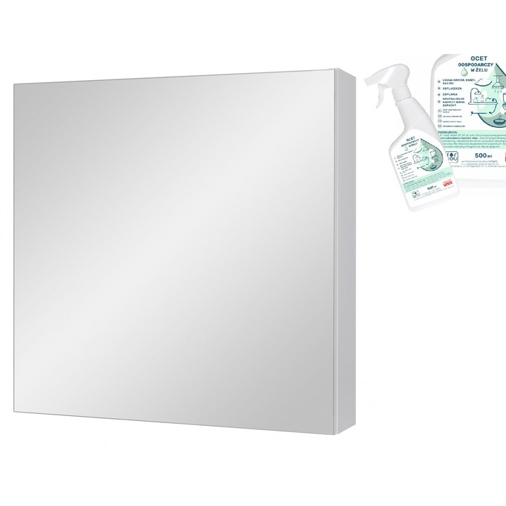 Safa lustrata 60 cm IDA, alb lucios, montaj suspendat, usi cu inchidere silentioasa