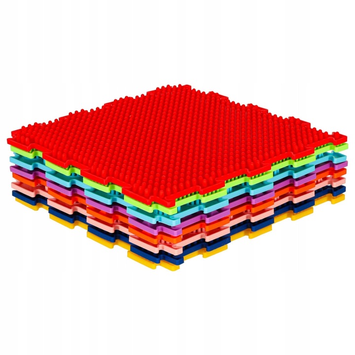 BEMI ortopéd szenzoros szőnyeg, színes puzzle, 47,7x94,2 cm, 8 darabos készlet