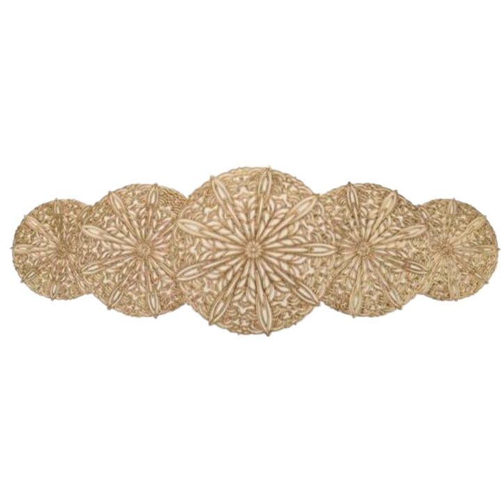 Covoraș de masă cu flori, rezistent la căldură, auriu, 70cm