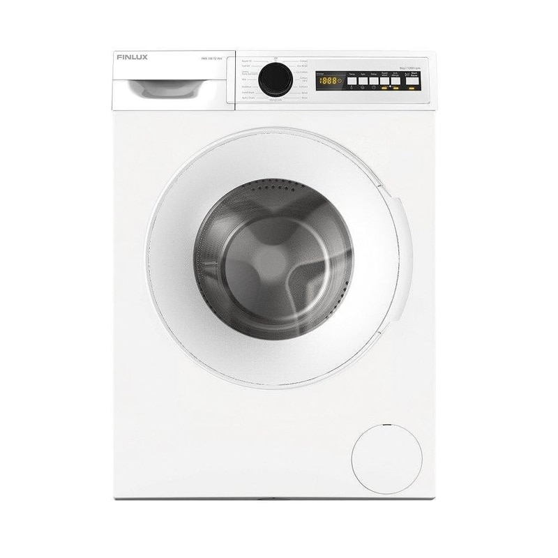 Masina de spalat rufe Finlux FXN 128T2 INV, Motor inverter, Start intarziat, 15 programe, 8 Kg, 1200 rpm, Clasa B, alba