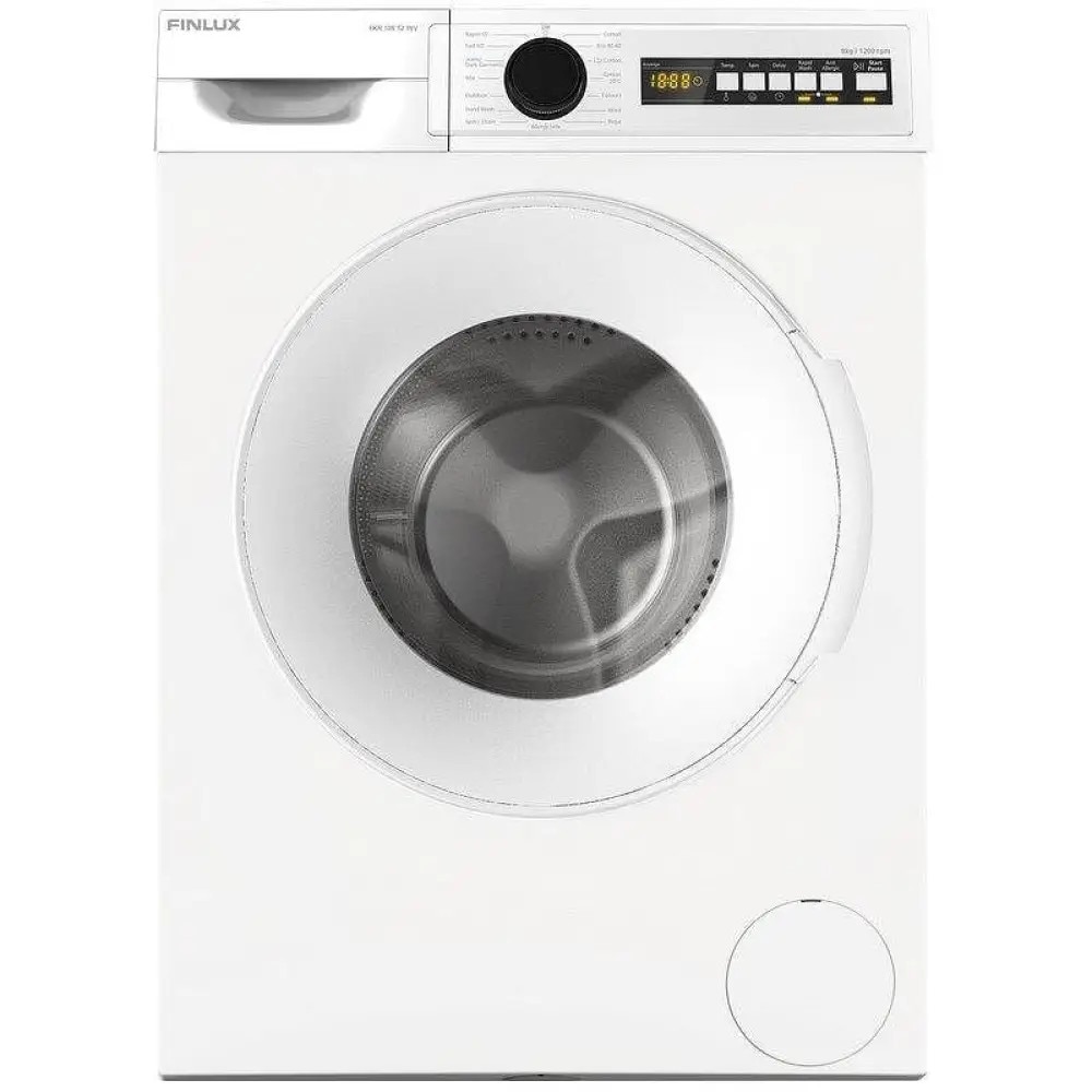 Masina de spalat rufe Finlux FXN 128T2 INV, Motor inverter, Start intarziat, 15 programe, 8 Kg, 1200 rpm, Clasa B, alba