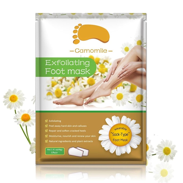 Kamillás hámlasztó zokni maszk, mélyreható javítás