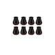 Set 8 protectii picioare scaun NEXTLY, silicon si pasla, antizgarieturi, negru-visiniu, 3x2.8cm - S