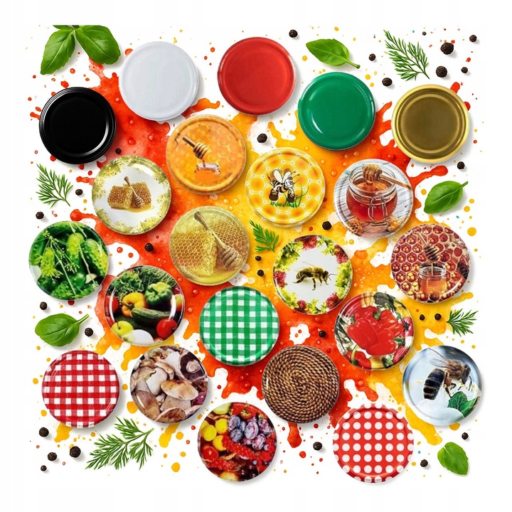 Set 150 capace FI 82 Bimberek, multicolor, 6-zabare, pentru borcane