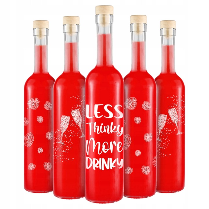 Set 5 Sticle Futura 500ml, Bimberek, design personalizat, 29,5x6cm, sticla transparenta