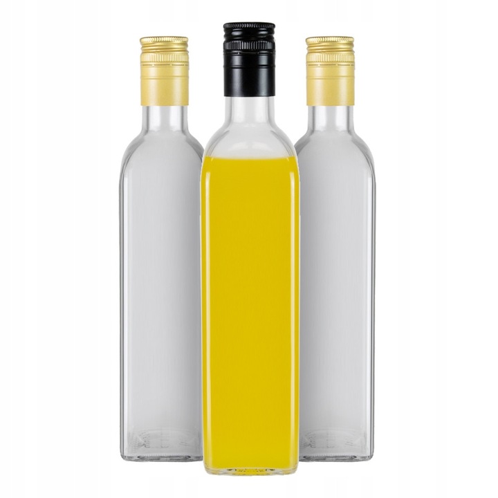 Set 50x Sticle Marasca 500 ml, fara culoare, pentru ulei, otet si bauturi alcoolice