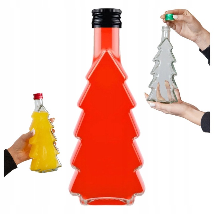 20 db-os CHOINKA üvegpalack készlet, 500 ml, színtelen, likőrhöz, gyümölcsléhez, sziruphoz, karácsonyi ajándékhoz