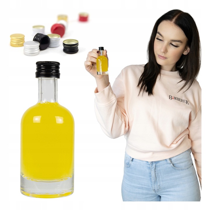 50 db-os Mini Bimberek üvegkészlet 50ml, 10x4cm, többszínű, 50ml űrtartalommal