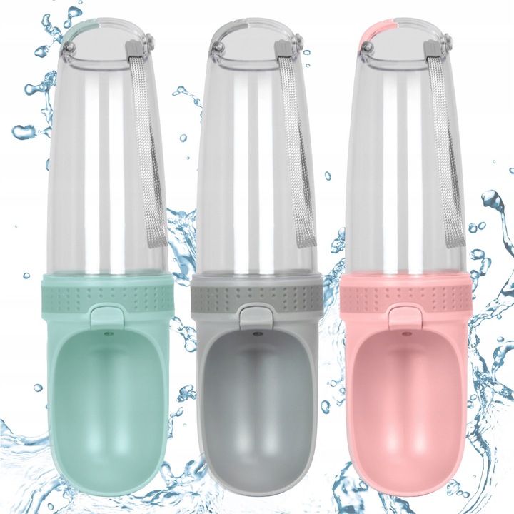 Шише за вода за кучета, Bimberek, преносимо, с филтър, цвят мента, 27x7.5 см, 350 мл