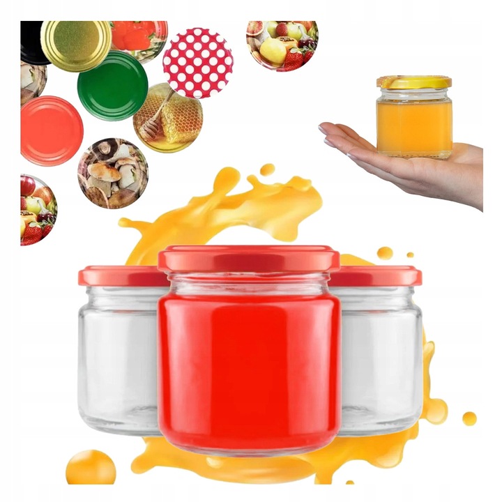 Set 12 borcane, 200ml , cu capac, Bimberek, pentru conserve, gemuri, muraturi