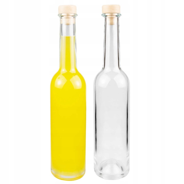 5 darabos Bimberek palackkészlet, 350 ml, üveg, magasság 27 cm, átmérő 6 cm, likőrhöz, olajhoz, gyümölcsléhez, borhoz