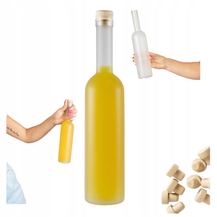 5 darabos Futura palackkészlet, 500 ml, matt üveg, szintetikus tető