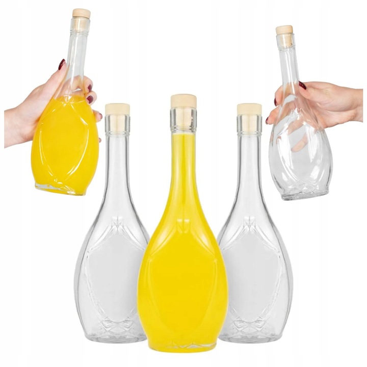 Комплект от 50 бутилки Bimberek IRYS 500ml, прозрачен цвят, размери 26.5x10.6cm, със запушалка grzybek