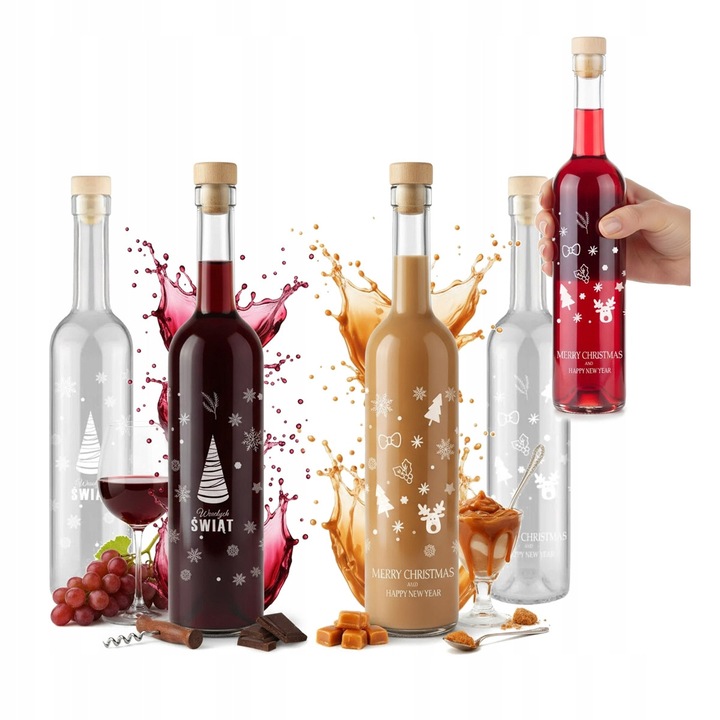 Set 5 Sticle Futura 500ml cu Nadruk Tematic, Multicolor, 29.5x6cm