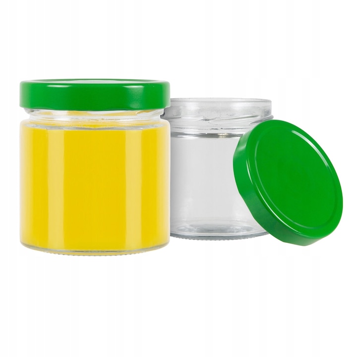 Set 5 Borcane, Bimberek, sticla, 410ml, transparent/verde