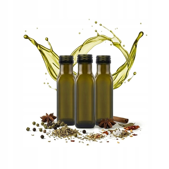 Set 50x Sticle Bimberek 100ml, oliiva, design elegant, 15x3.8cm