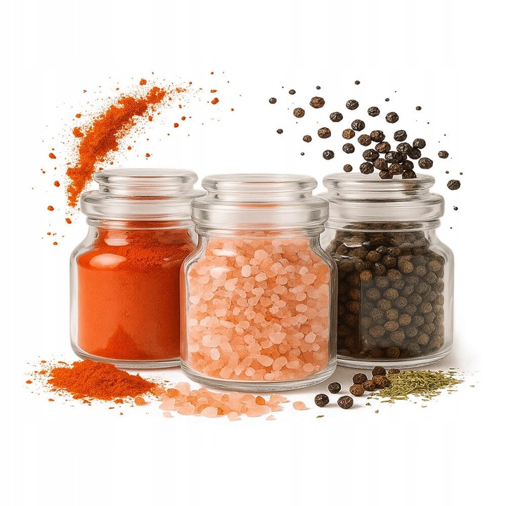 Set 12 borcane Bimberek cu capac, 205ml, 10x6cm, sticla transparenta