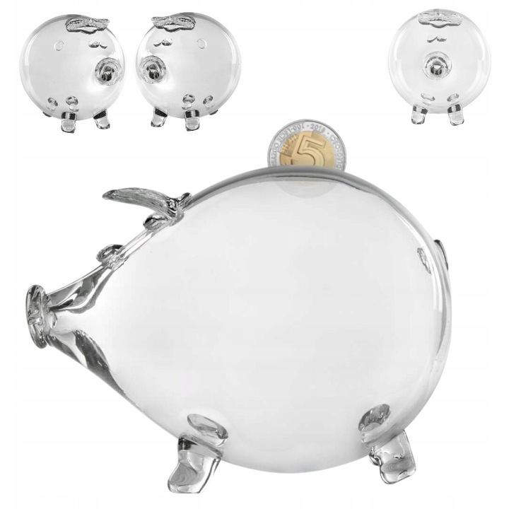 Pusculita mare din sticla, Bimberek, 16x18cm, transparenta