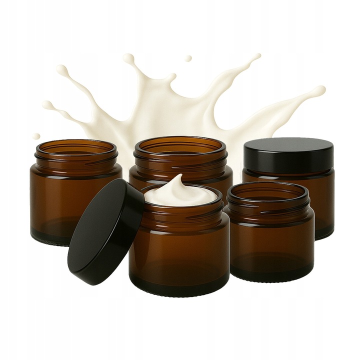 Set 20 recipiente Cosmetice din Sticla Culoare Maro 20g