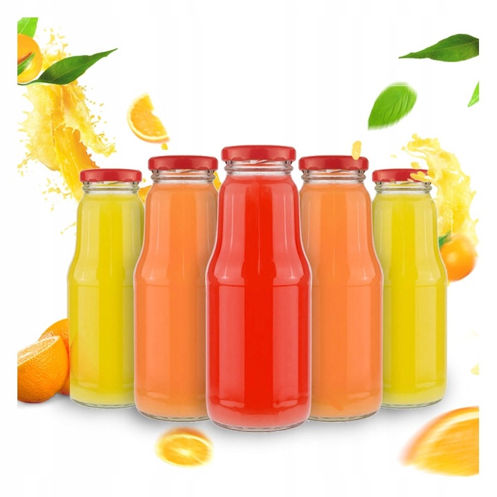 Set 50x Sticle FRUIT 300 ml, sticla transparenta, capac rezistent, 160,8x6cm