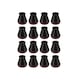 Set 16 protectii picioare scaun/mobila NEXTLY din silicon si pasla, anti-zgarieturi, negru/visiniu, 3x2.8cm, S