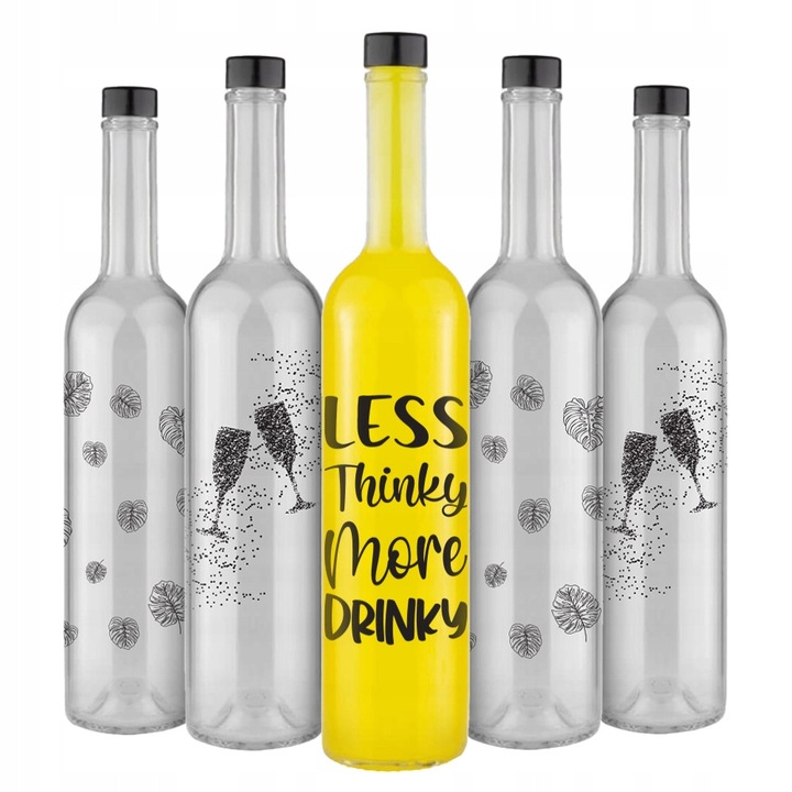 Set 40 Sticle Futura 500ml cu Nadruk, Transparent, 30x6.3cm