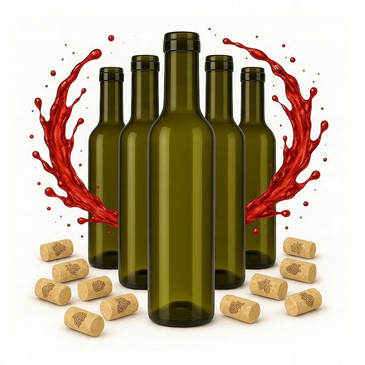 Set 70x Sticle Sticla 375ml Culoare Oliivka