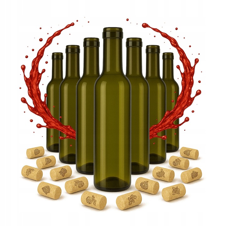 Set 70 Sticle Sticla 375ml Verde Olii pentru Vin si Nalevuri