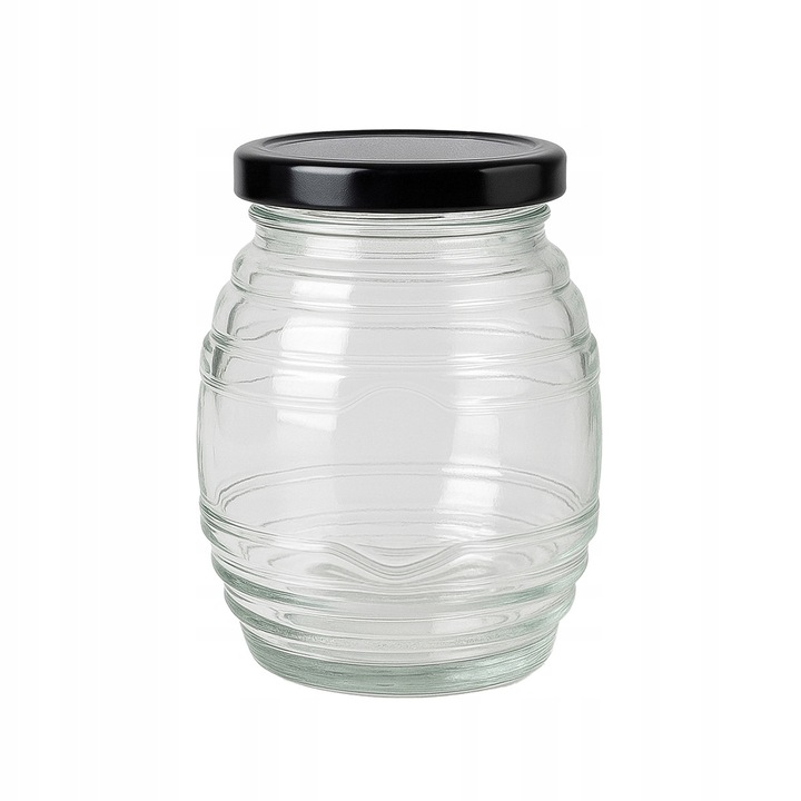 Set 5 Borcane Bimberek Sticla 180 ml pentru Miere, Conserve, Cosmetice, Transparent, 9,4x6,5cm