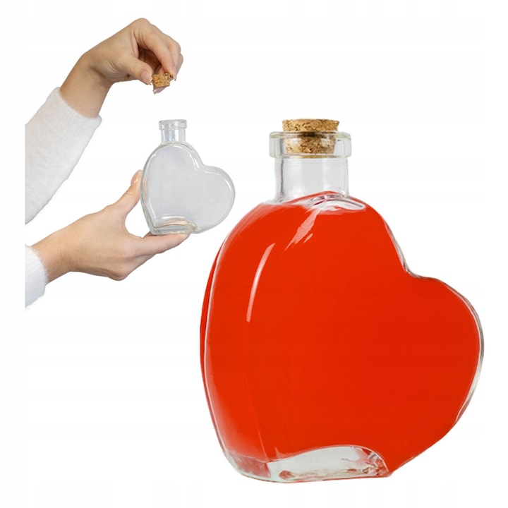 Sticla, 250 ml, Bimberek, design unic, transparent, 12,7x10,5 cm, set cu capac