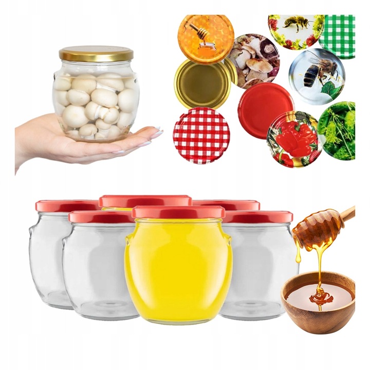 Set 50x Borcane Amfora 520ml, Bimberek, capac tip twist, 82mm, inaltime 10,3cm