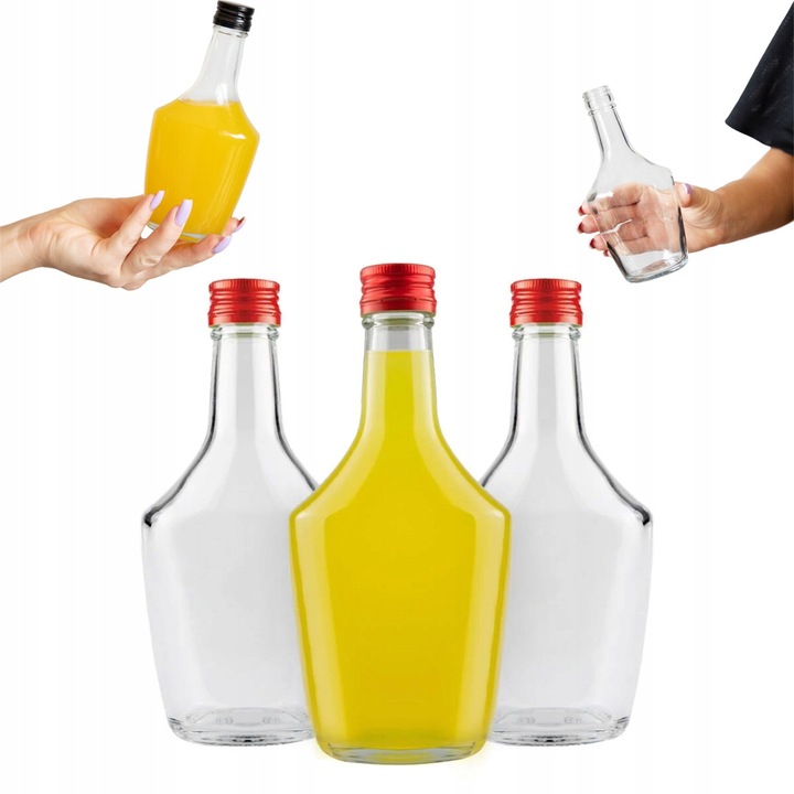 5 db-os Pasjonat üvegpalack készlet, 250 ml, színtelen, 17,7x5,4 cm