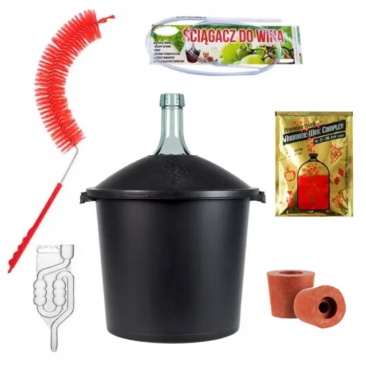 Set butoi 15L cu cos, 43cm, 3kg, pentru fermentare vin