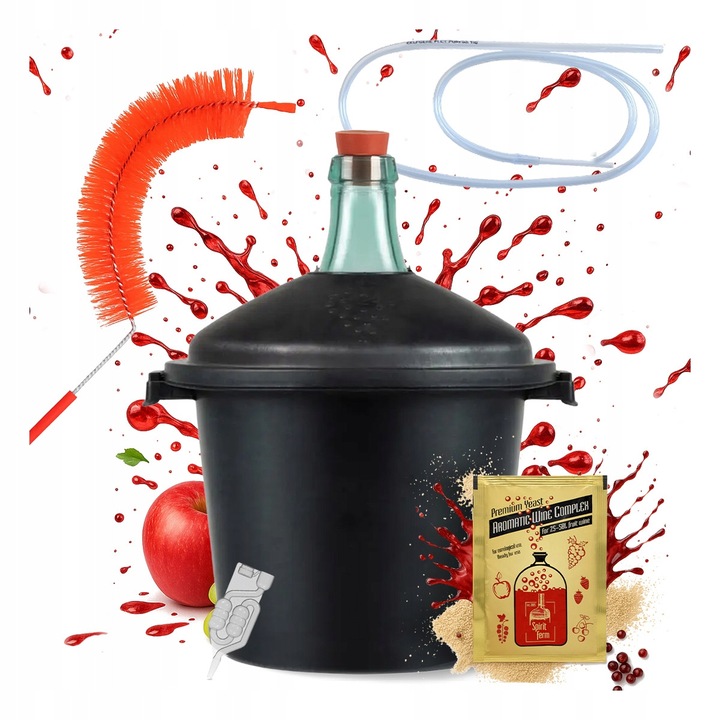 Set butoaie 15L Bimberek, cu cos, tub, capac, strecurator, drojdii, perie