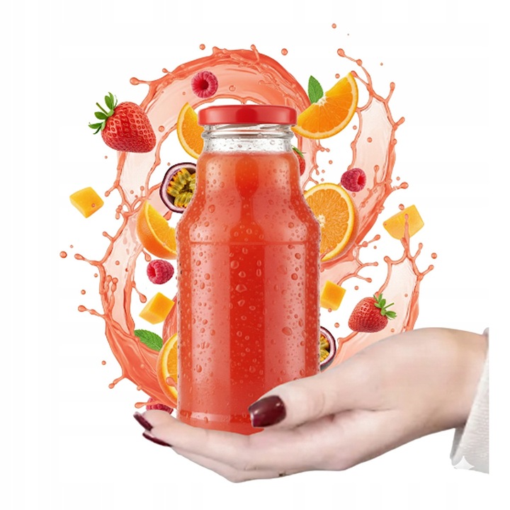 Set 5 sticle, Bimberek, 330ml, pentru sucuri, apa, sirop, transparent, 15.4x8.5cm