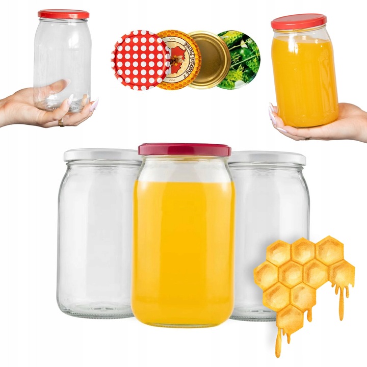 Set 64 borcane din sticla, 900 ml, 16,2x9,2cm