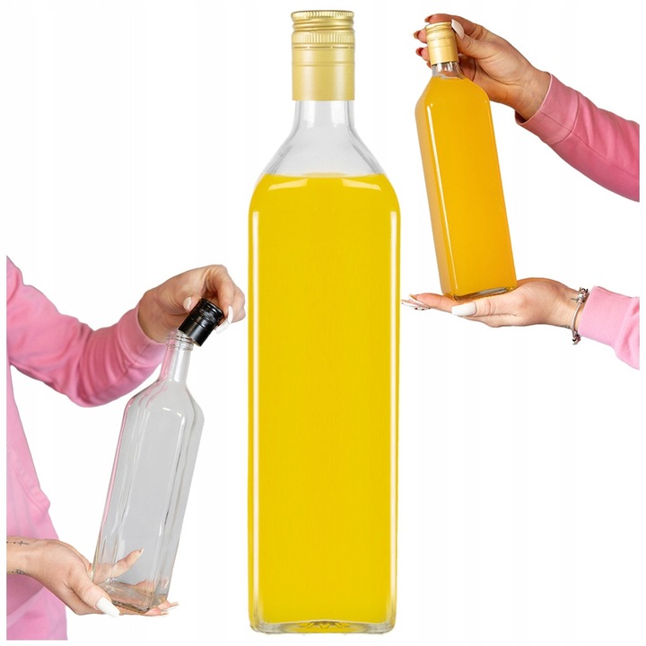 Bimberek üveg 1000 ml, átlátszó üveg, 30,5x7,5 cm