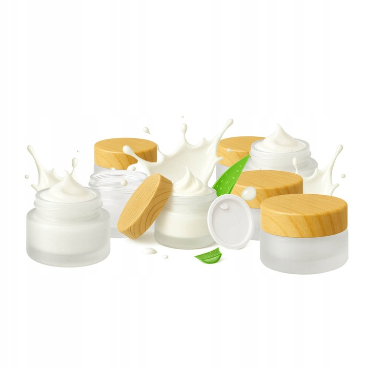 Set 20x Sloite Sticla Mata 50 g pentru Cosmetice Bimberek, Transparent, 4,4x5,6cm