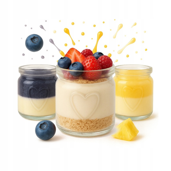 20 Borcane Sticla 100 ml, Model Inima, pentru Deserturi si Cadouri