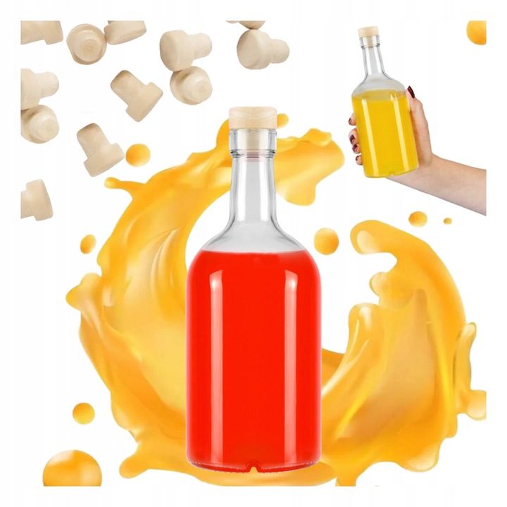 Sticla din sticla Bimberek 500ml, cu dop sintetic, 19,5x8cm, ideala pentru vin si bauturi alcoolice