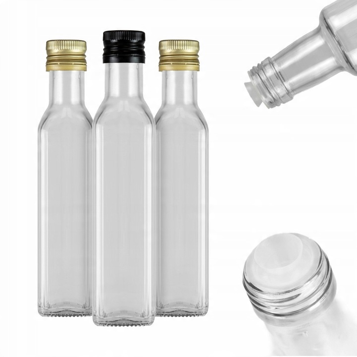 10 db-os Bimberek MARASCA palackkészlet, 250 ml, színtelen, olajhoz és alkoholos italokhoz