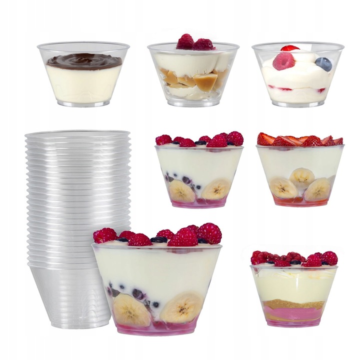 Set 48 Cupe Deserti, TULI, 150ml, Plastic, Transparent