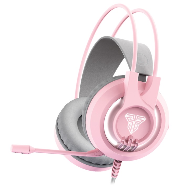 FanTech HG20 Chief II gamer headset, mikrofonnal, RGB, rózsaszín, 40 mm, 2 m